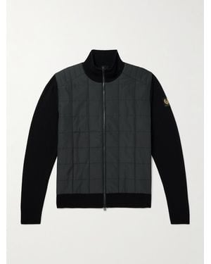 Belstaff Kelbrook Quilted Wool And Shell Cardigan - Black