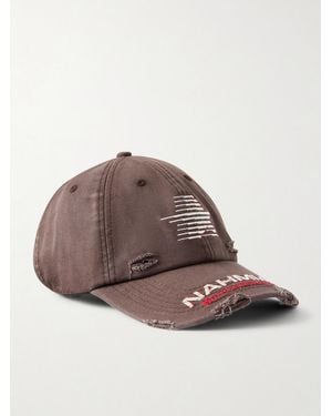NAHMIAS Miracle Distressed Logo-Embroidered Cotton-Twill Cap - Brown