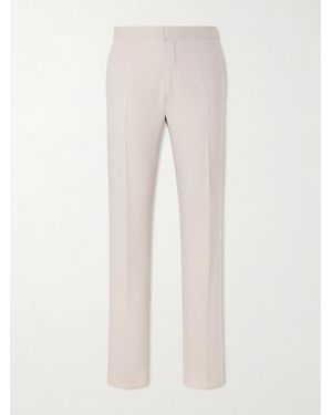 ZEGNA Straight-Leg Linen Trousers - Natural