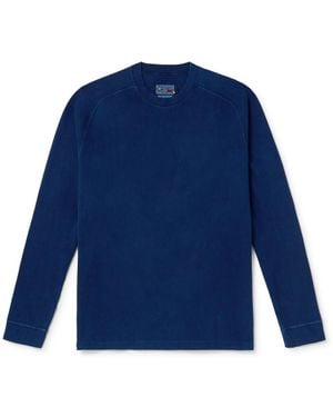Blue Blue Japan Dyed Ribbed Stretch-Cotton Jersey Sweatshirt - Blue