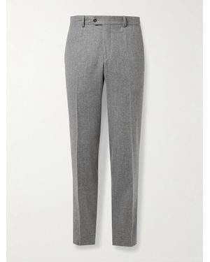 Rubinacci Modluca Straight-Leg Pleated Wool-Flannel Trousers - Grey