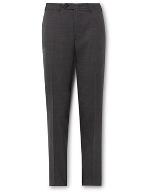 Canali Slim-Fit Prince Of Wales Checked Super 160S Wool Suit Pants - Gray