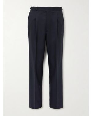STÒFFA Straight-Leg Pleated Wool Suit Trousers - Blue