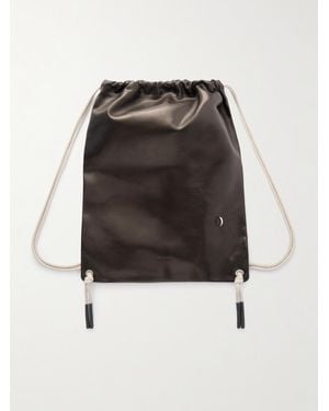 Rick Owens Embellished Leather Drawstring Backpack - Black