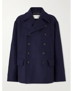 Dries Van Noten Double-Breasted Wool-Blend Coat - Blue