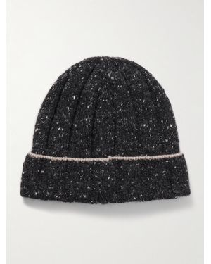 Brunello Cucinelli Ribbed Cashmere Beanie - Black