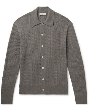 Piacenza 1733 Slim-fit Ribbed Virgin Wool Shirt - Gray