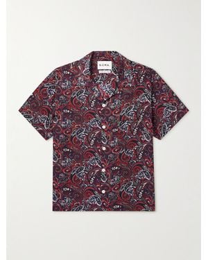 Noma T.D Camp-Collar Paisley-Print Rexcell Shirt - Purple