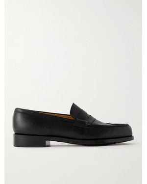 J.M. Weston 180 Full-Grain Leather Penny Loafers - Black