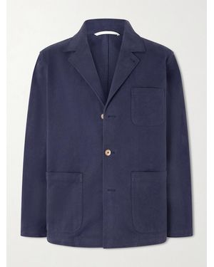 De Bonne Facture Traveller Cotton-Twill Suit Jacket - Blue
