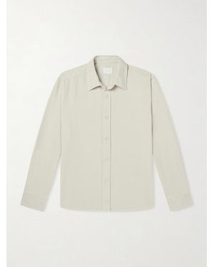 A.P.C. Logo-embroidered Cotton-twill Overshirt - White