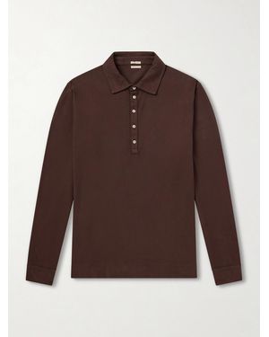 Massimo Alba Raya Cotton-jersey Polo Shirt - Brown