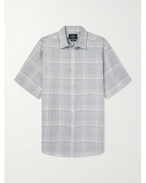 Portuguese Flannel Gem Checked Linen Shirt - Grey