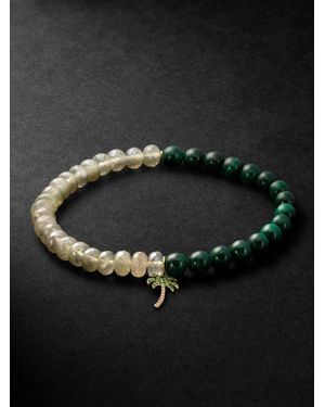 Sydney Evan 14-Karat Multi-Stone Beaded Bracelet - Black