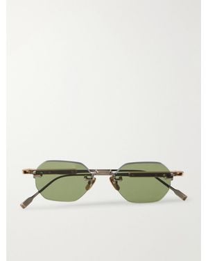 sato Glass Square Frame Terebellum Ii Sunglasses - Green