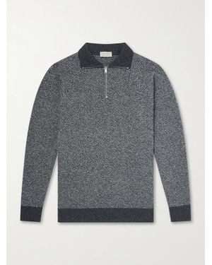 John Smedley Recycled-cashmere And Wool-blend Half-zip Jumper - Grey