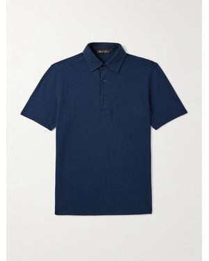Loro Piana Garment-dyed Cotton-piqué Polo Shirt - Blue