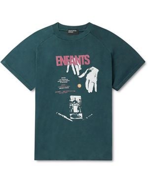 Enfants Riches Deprimes Cropped Printed Cotton-Jersey T-Shirt - Green