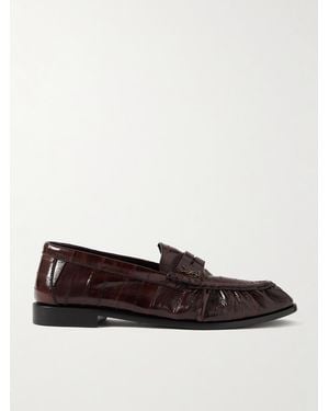 Saint Laurent Le Loafer Eel Penny Loafers - Brown