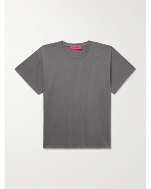 The Elder Statesman Cotton And Cashmere-Blend Jersey T-Shirt - Grey