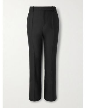 Loewe Straight-Leg Wool And Silk-Blend Tuxedo Trousers - Black