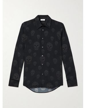 McQueen Printed Satin Shirt - Blue
