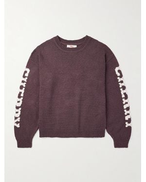 CHERRY LA Logo-intarsia Cotton Jumper - Purple