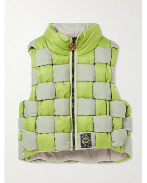 Kapital Cropped Reversible Quilted Padded Shell Gilet - Green