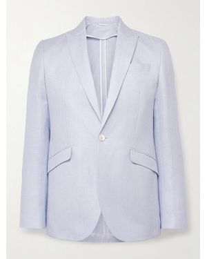 Favourbrook Slim-Fit Herringbone Linen And Silk-Blend Suit Jacket - Blue