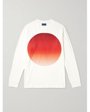 Blue Blue Japan Printed Cotton-Jersey T-Shirt - White