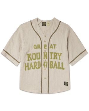 Kapital Great Kountry Grosgrain- And Felt-Trimmed Logo-Appliquéd Linen Shirt - White