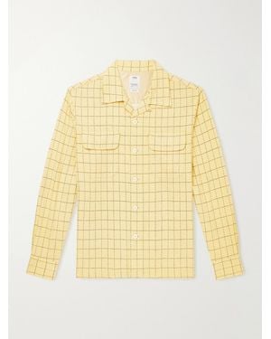 Visvim Carrow Convertible-Collar Checked Wool Shirt - Yellow