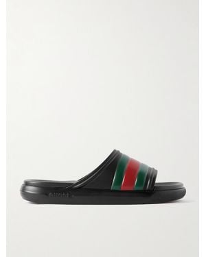 Gucci Pursuittreck Striped Rubber Slides in White for Men Lyst UK