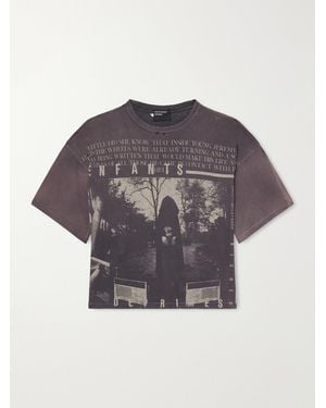 Enfants Riches Deprimes Jeremy Distressed Printed Cotton-Jersey T-Shirt - Grey