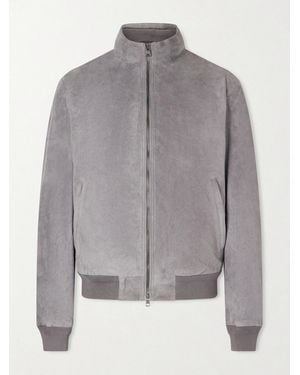 Polo Ralph Lauren Suede Bomber Jacket - Grey