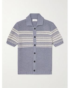 MR P. Striped Organic Cotton Shirt - Blue