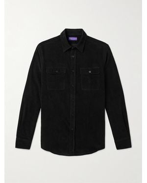 Ralph Lauren Cotton And Cashmere-Blend Corduroy Shirt - Black