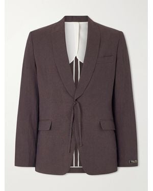 A Kind Of Guise Shinji Shawl-Collar Linen Suit Jacket - Brown