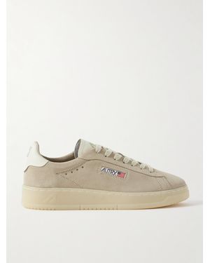 Autry Dallas Leather-trimmed Suede Sneakers - Natural