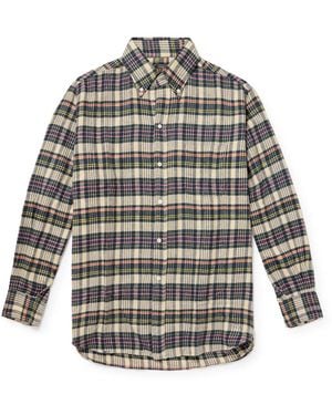 Beams Plus Checked Cotton-Flannel Shirt - Gray