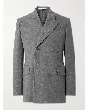 Gabriela Hearst Double-Breasted Virgin Wool And Cashmere-Blend Blazer - Grey