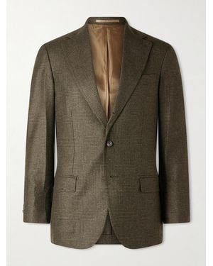 J. Mueser Waverly Prince Of Wales Checked Wool Suit Jacket - Green
