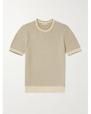 Piacenza 1733 Waffle-knit Cotton T-shirt - Natural