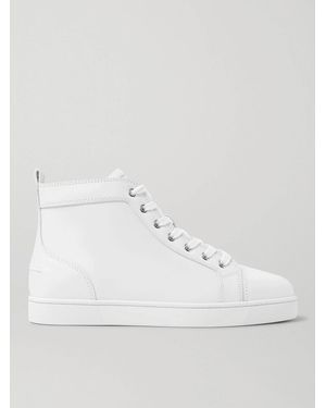 Christian Louboutin Louis Leather High-Top Sneakers - Natural