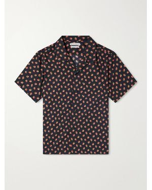 JW Anderson Camp-Collar Printed Cotton Shirt - Black