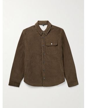 James Perse Fleece-lined Cotton-blend Corduroy Shirt Jacket - Brown