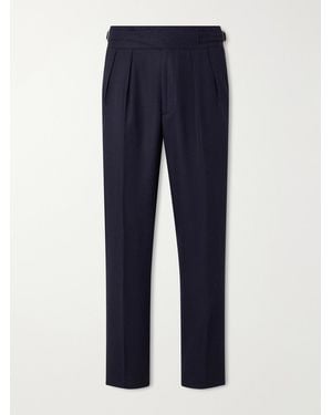 Rubinacci Manny Tapered Mélange Virgin Wool-Twill Pants - Blue