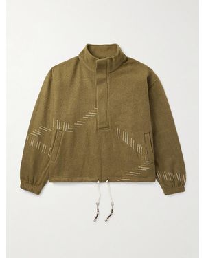 Kartik Research Kaza Embroidered Wool Jacket - Green
