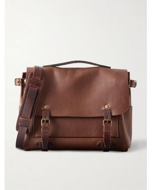 Bleu De Chauffe Éclair Leather Messenger Bag - Brown