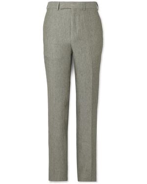 Kingsman Slim-fit Linen Suit Pants - Gray